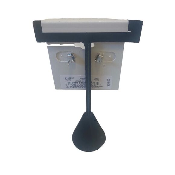 Knotted Stud Earring in Silver & Black. - Picture 4 of 6